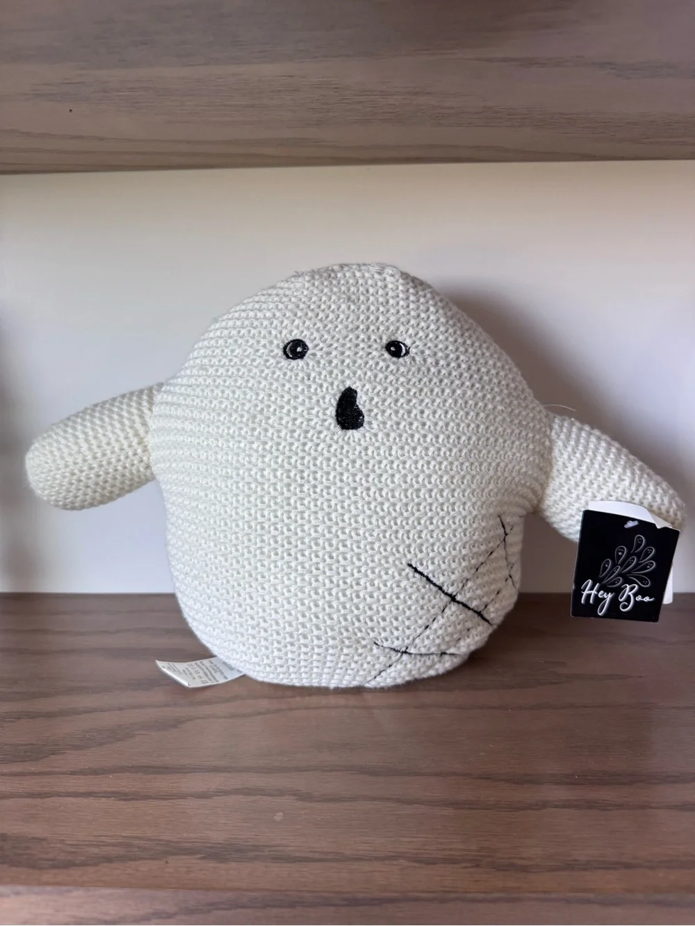 Hallow Home Waffle Knit Weighted Ghost Plush/Pillow w Spider and Web Summerween